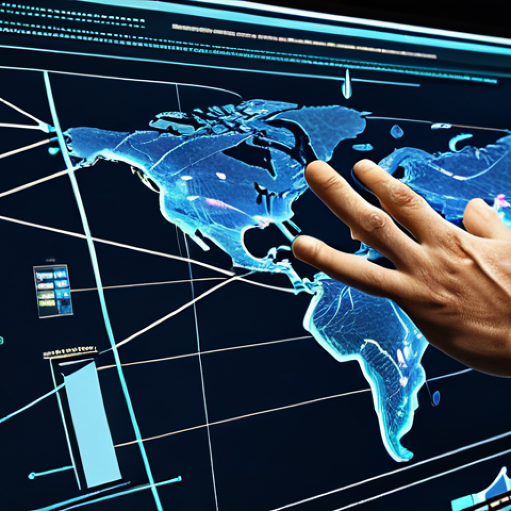 국제물류사에게 필요한 리더십 스킬 - Agile Global Supply Chain Visualization**
"A futuristic display showcasing a global supply chain ne...