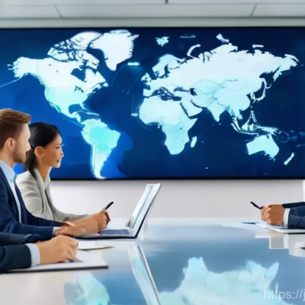 국제물류에서 필요한 영어 표현과 용어 - **Prompt 1: Global Logistics Strategy Meeting**
"A diverse group of international business profe...