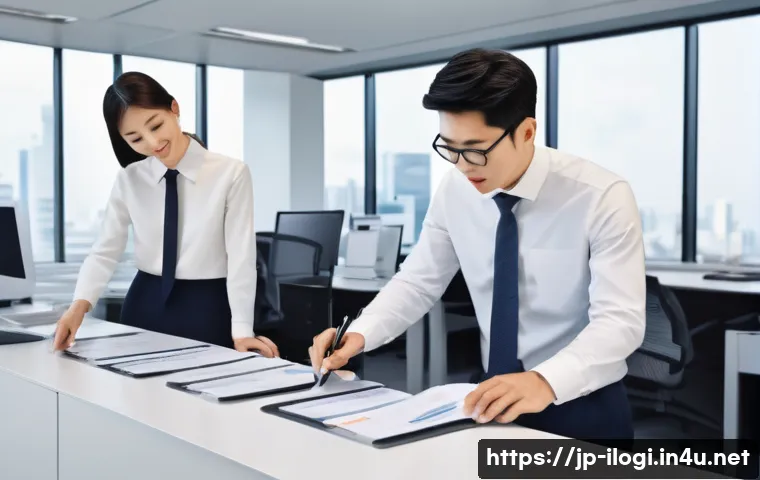 국제물류사 업무 중 실수 사례와 대처법 - A modern international logistics office scene with a diverse team of Japanese professionals collabor...