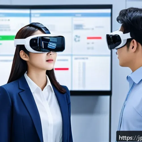 국제물류사의 강의와 교육 자료 활용법 - A modern logistics training room featuring diverse Japanese employees wearing casual business attire...